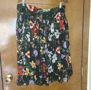 EVELYN Size 12 Flowered Botanical Chiffon Skirt
